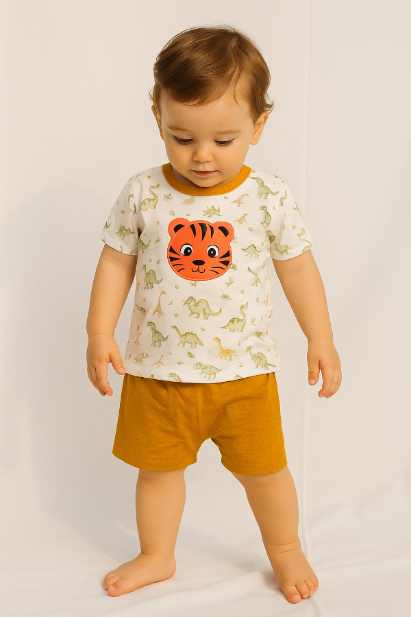 Producto - CONJUNTO ALGODÓN REMERA Y SHORT BEBÉ DINOS