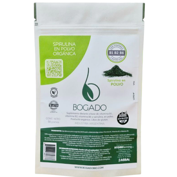 Producto - Spirulina orgánica en polvo - 50g [Bogado]