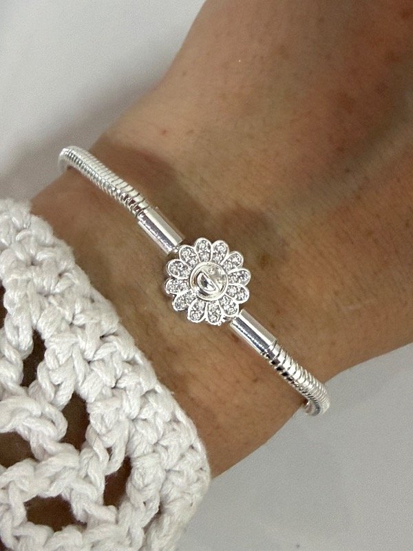 Producto - PB1278 Pulsera Pandora cierre margarita con micropave