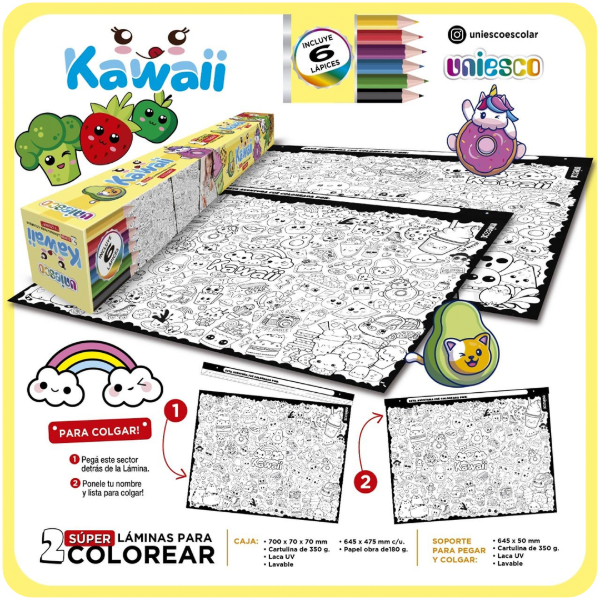 Producto - Láminas para Colorear - Kawaii