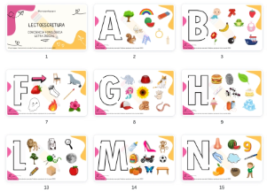 Producto - Actividades de lectoescritura por letra. 27 fichas imprimibles. Alfabetización