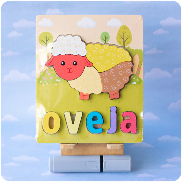 Producto - Rompecabeza Encastrable de Madera 3D con Letras - Oveja