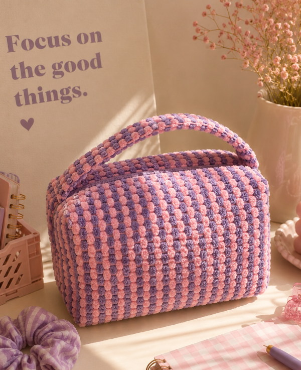 Producto - Neceser Chenille Rosa y Lila