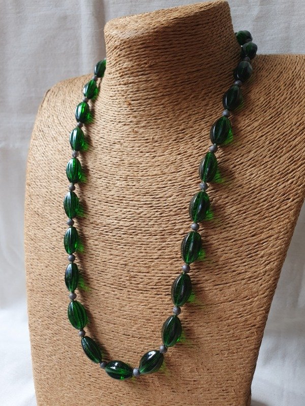 Producto - LUCERO Collar Cristal Verde Inglés Gallonado - 5