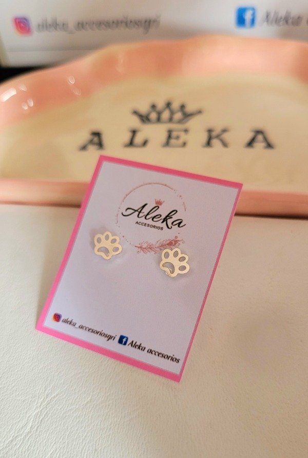 Producto - Aros huellas de acero blanco - 2