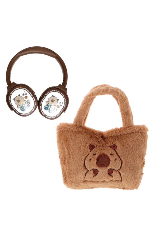 Producto - Auriculares Headphones (Over-Ear) Bluetooth de Capybara con Cartera de Capybara