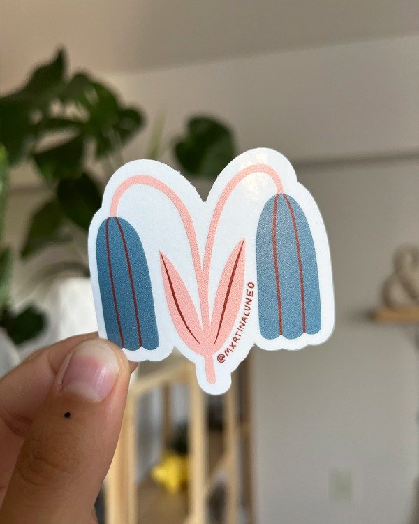 Producto - Sticker Flor celeste