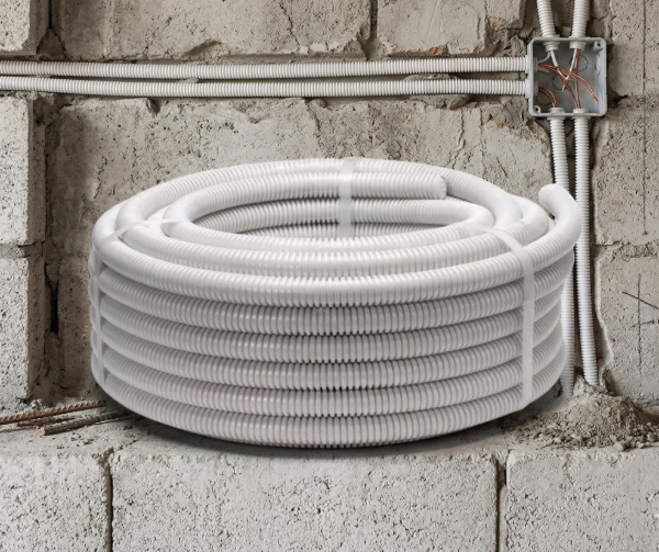 Producto - Rollo caño corrugado 25mts 3/4 bco.