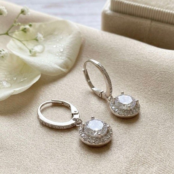 Producto - Aros Brisura Cubic colgantes Plata 925