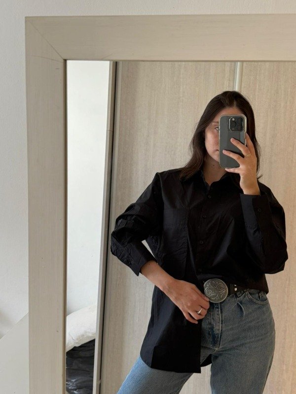 Producto - Camisa Over Lina Negra
