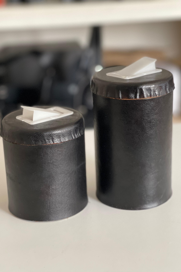 Producto - Set latas forradas en CUERO
