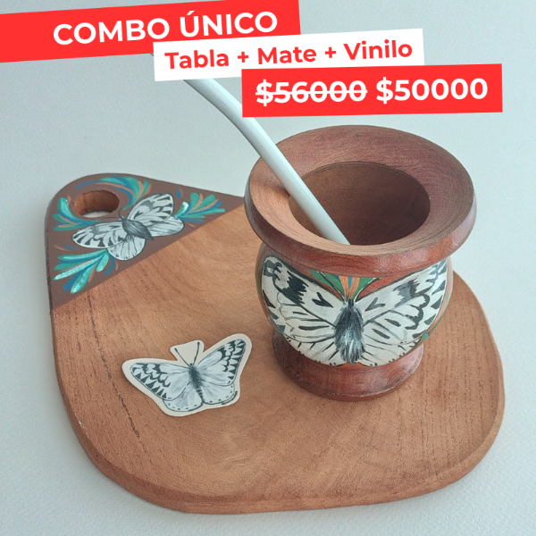 Producto - Combo Mate y tabla Mariposa Lechera