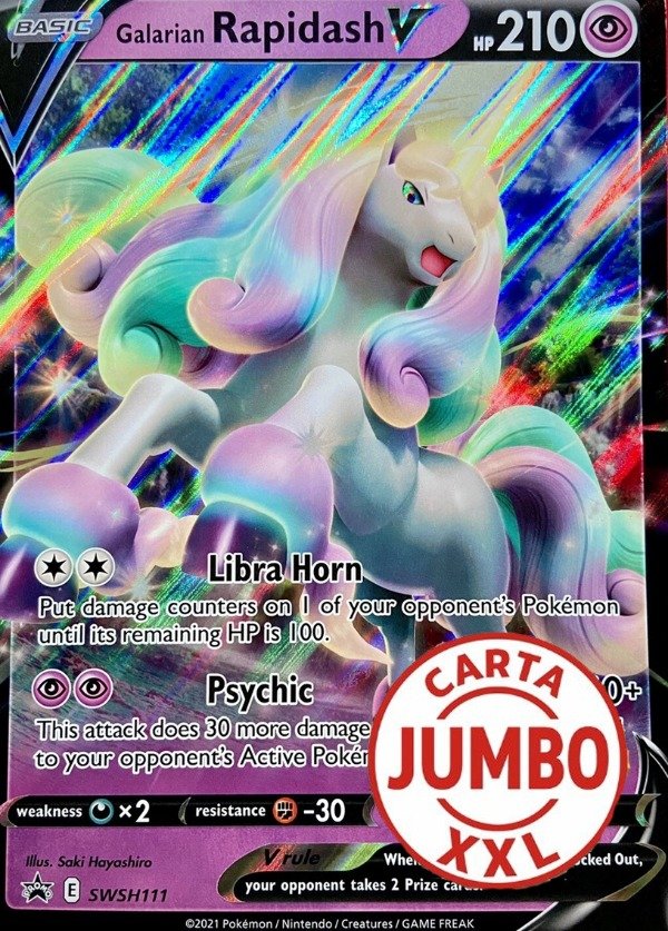 Producto - JUMBO Galarian Rapidash V SWSH111 Black Star Promo