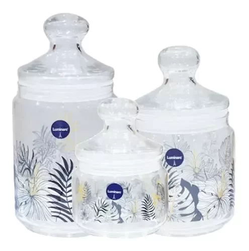 Producto - Set X 3 Frascos Hermeticos Luminarc Vidrio Tapa Caramelera