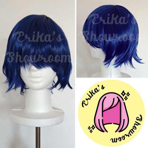 Producto - Peluca corta desmechada con flequillo azul 101