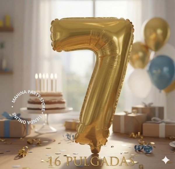 Producto - Globo número 7 dorado 16"