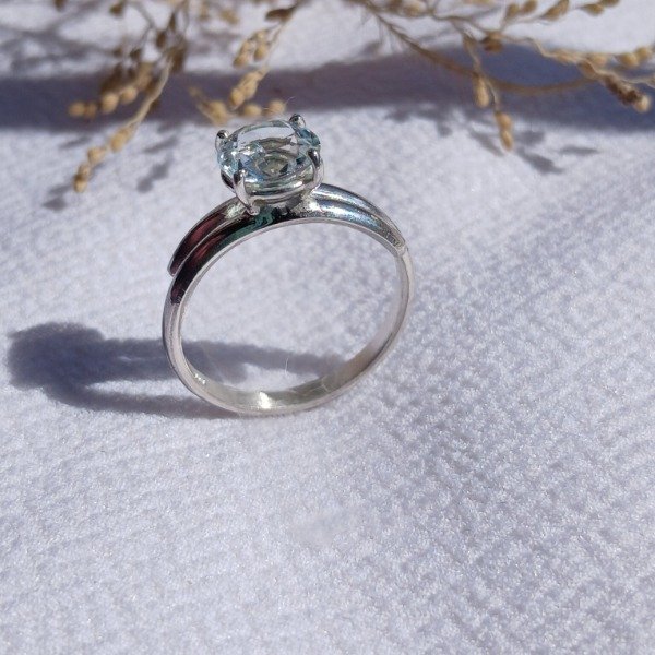 Producto - Anillo Plata 925 Berilo Aguamarina Ajustable - 5