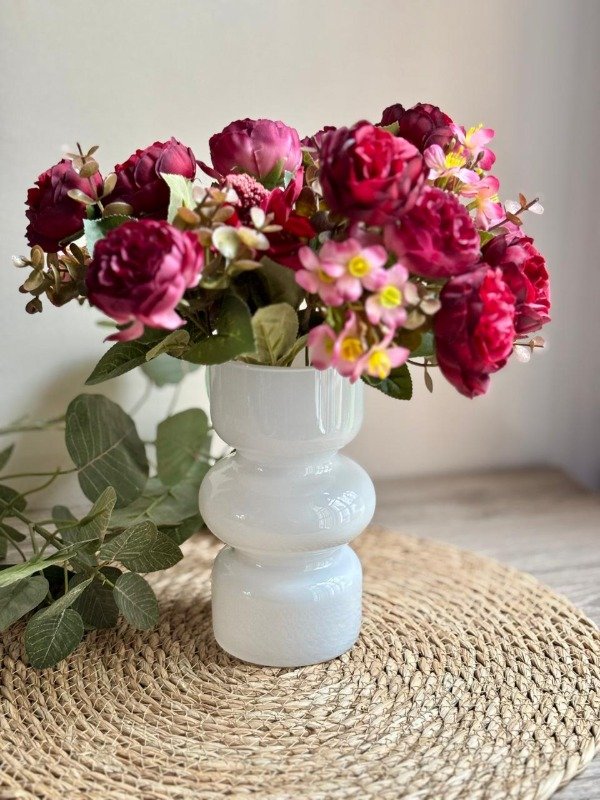 Producto - Florero Vidrio Ondas Blanco