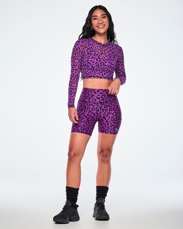 Producto - Ultrabright Long Sleeve Mesh Crop Top - Snakeskin - 3