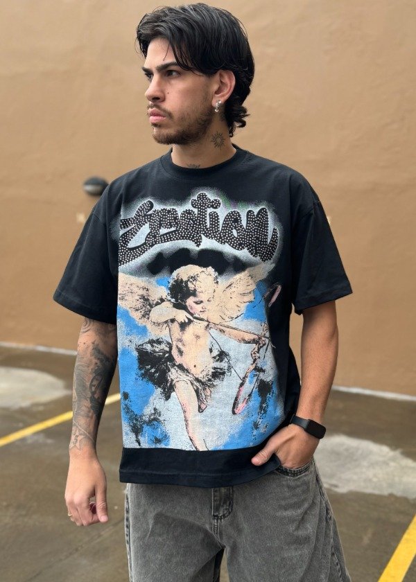Producto - Remera Mixed Emotion Angelito Negra - 2
