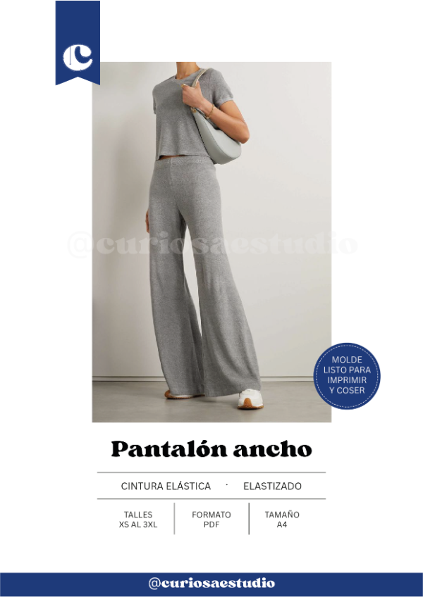 Producto - Pantalon ancho ajustado - Molde digital - PDF descargable