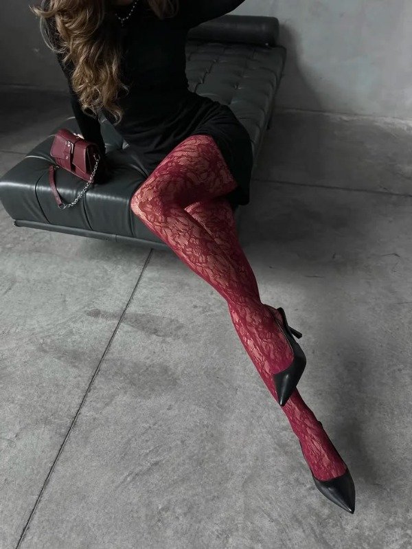 Producto - Medias Roses Bordo - 0