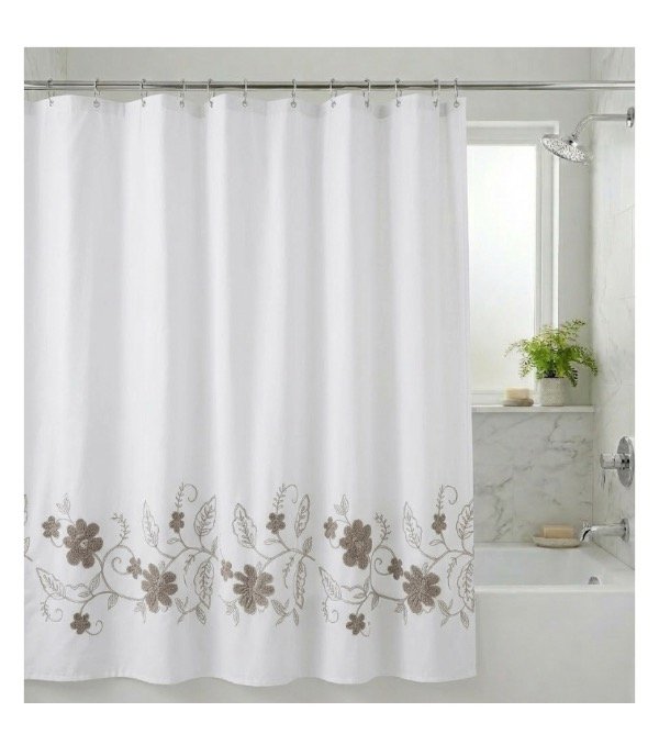 Producto - Cortina de Baño Bordado  Blanco