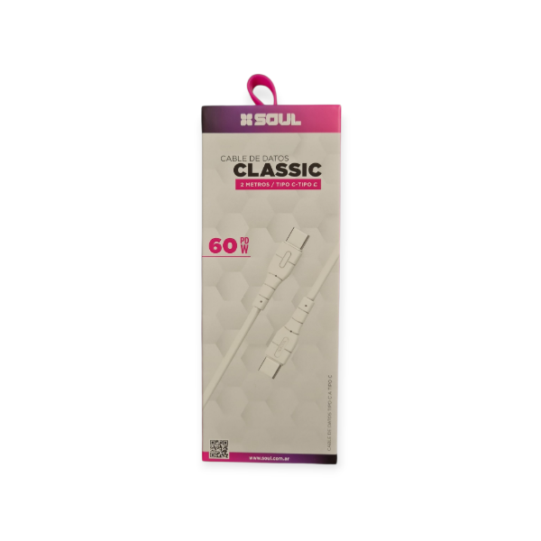 Producto - Cable de Datos Soul Classic Tipo-C a Tipo-C 2 metros 60W PD
