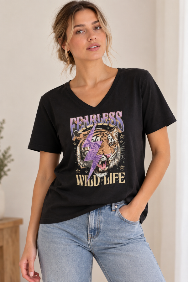 Producto - Remera de Mujer Fearless de Algodón Estampada - KRONE - 0