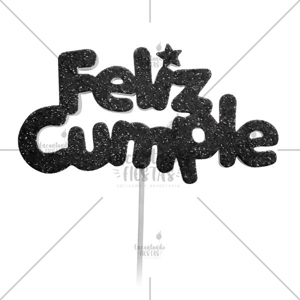 Producto - Adorno Torta Cake Topper Negro Goma Eva