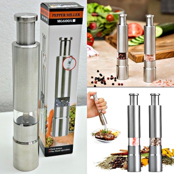 Producto - MOLINILLO DE PIMIENTA Y SAL GOURMET DE ACERO INOXIDABLE