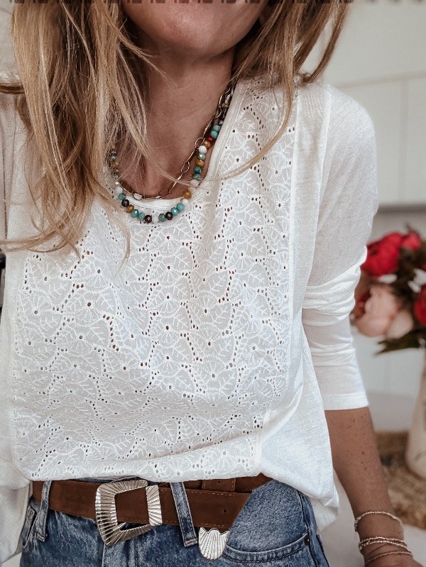 Producto - Camisetita broderie rositas