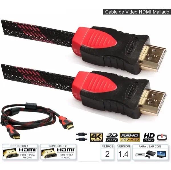 Producto - CABLE HDMI 1.4 MALLADO PREMIUM CON FILTRO DE 5 METROS