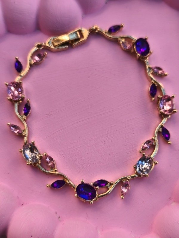 Producto - Pulseras Tulipán Rosa y Lila dorada - 1