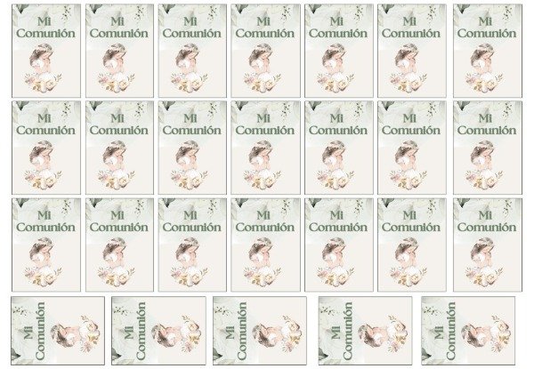 Producto - LAMINA COMUNION NENA HOJAS VERDES CHOCOLINA
