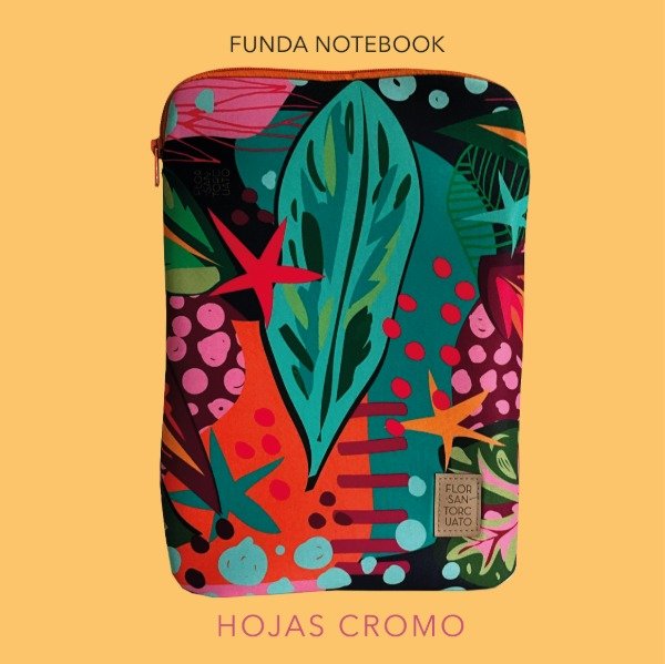 Producto - Funda Notebook Hojas Cromo