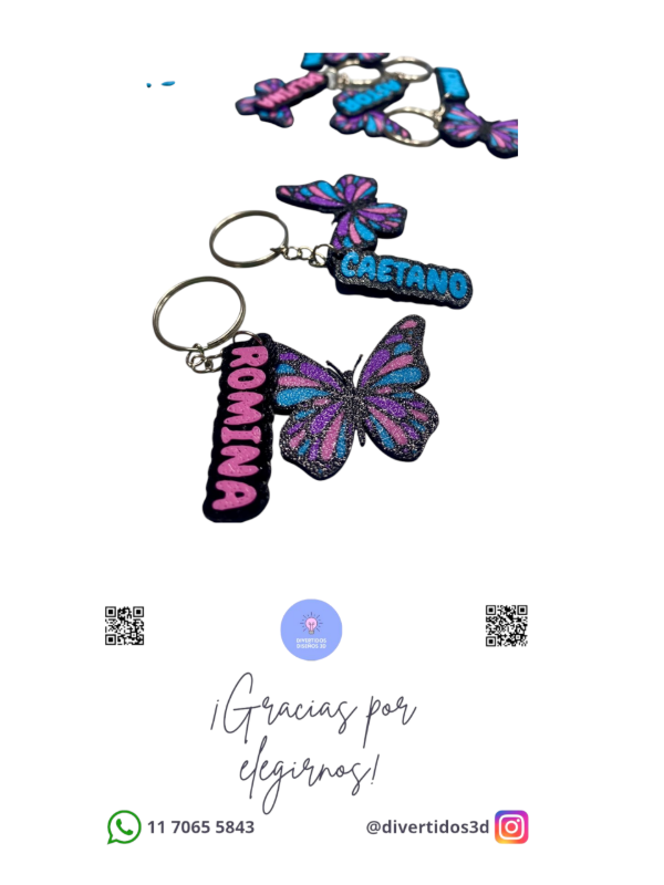 Producto - Llavero mariposa a 4 colores personalizados