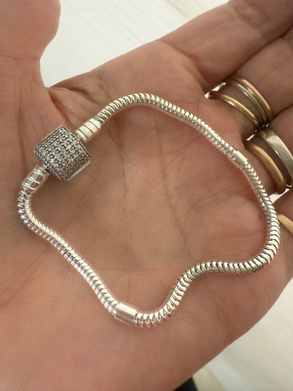 Producto - Pulsera flexible Pando tubo plata 925 (18 cm)