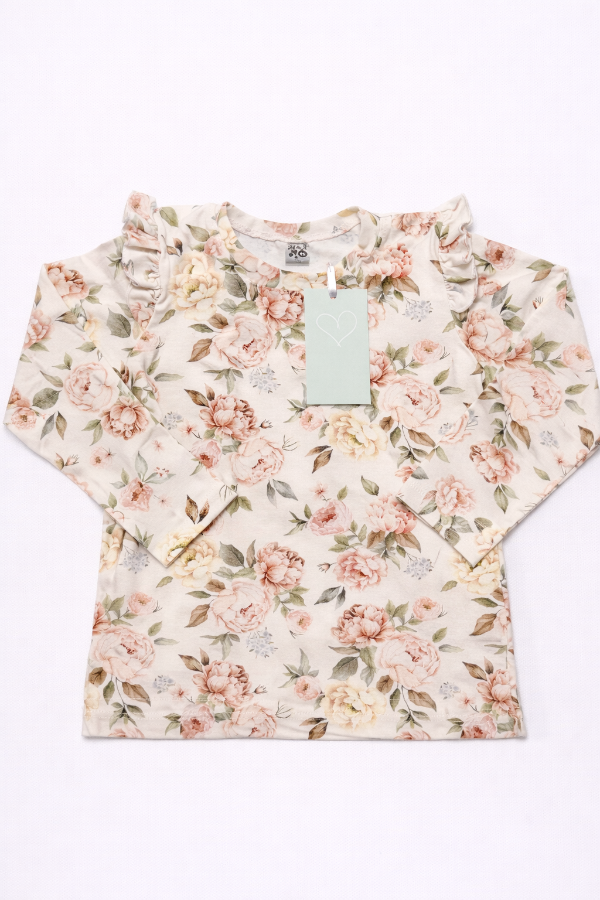 Producto - Remera volado crudo flores