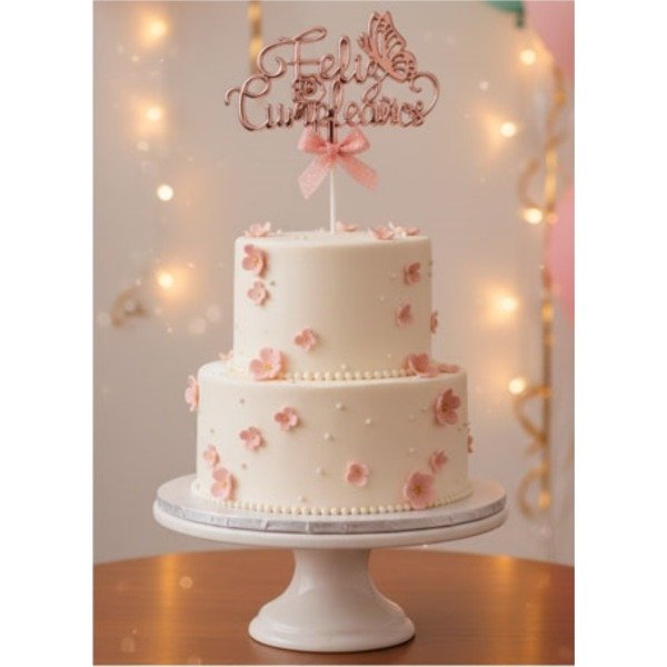 Producto - Cake topper feliz cumpleaños mariposas