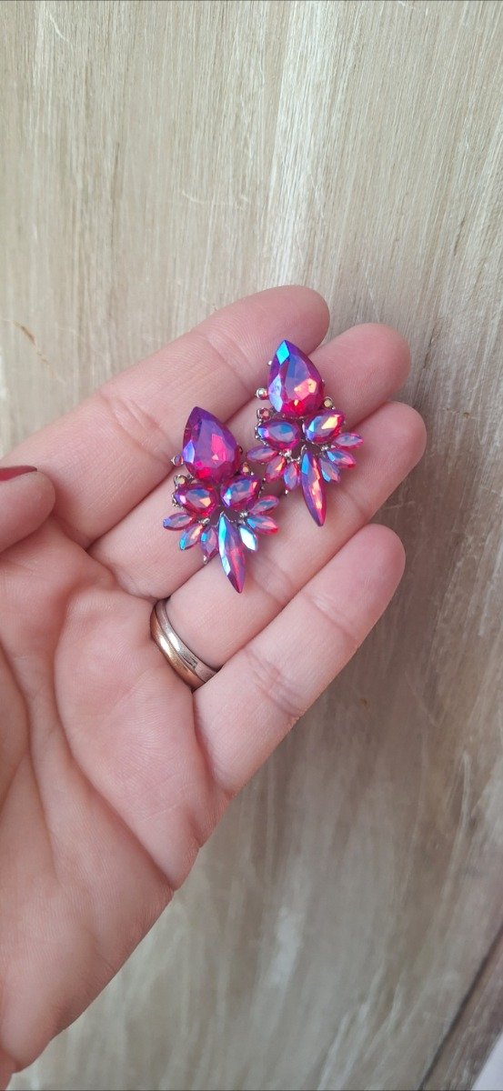 Producto - Aros pasantes Gema Fucsia - 0