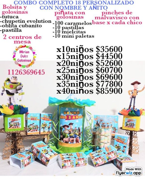 Producto - Combo cumpleaños 18 toy story