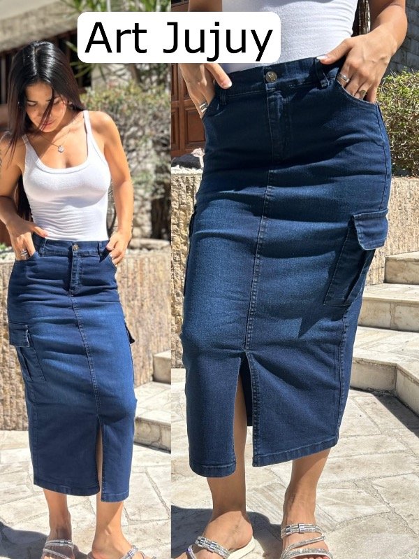 Producto - Jeans midi cargo JUJUY AZUL