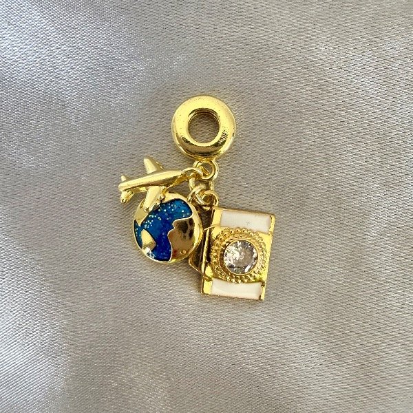 Producto - Charm Viaje por el mundo-Doble enchapado en oro 18k