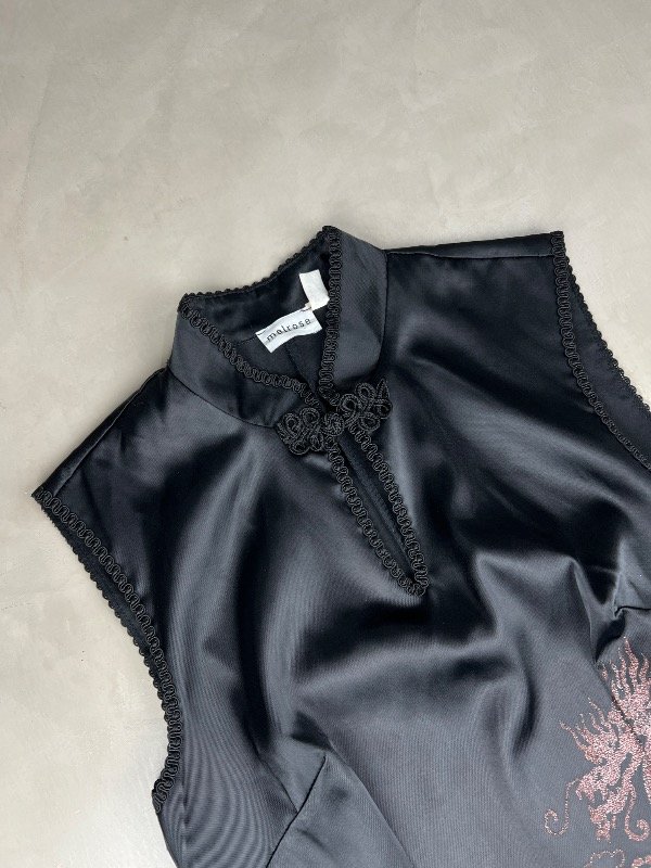 Producto - Black Satin Qipao Dress - 2