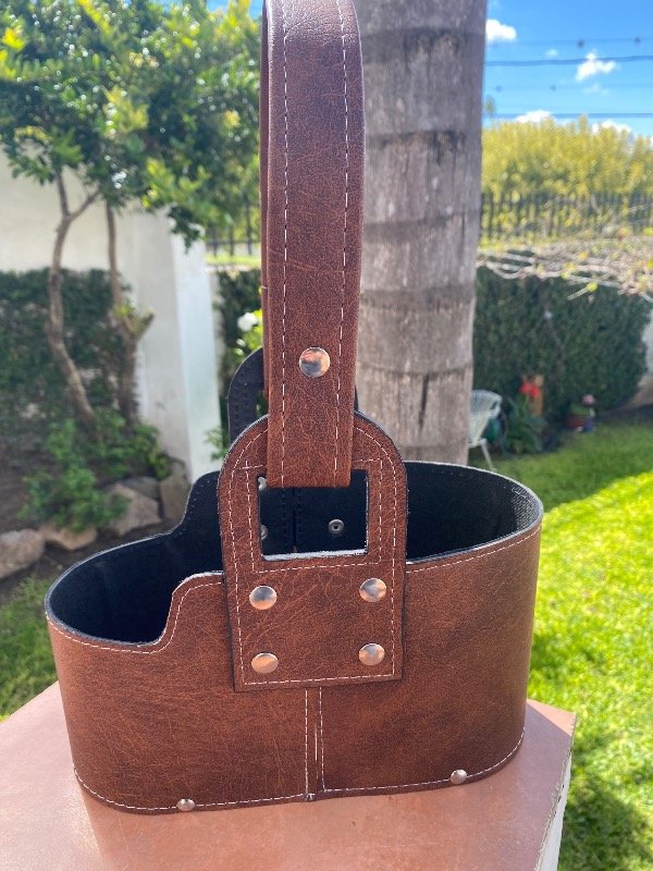 Producto - Canasta matera doble cuerpo de eco cuero