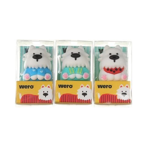Producto - GOMA DE BORRAR 3D PUFFY TERRIER 3.5CM X UNIDAD MODELOS SURTIDOS WERO