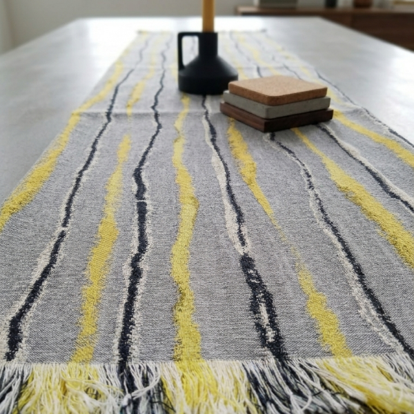 Producto - Camino rayas gris-amarillo-negro