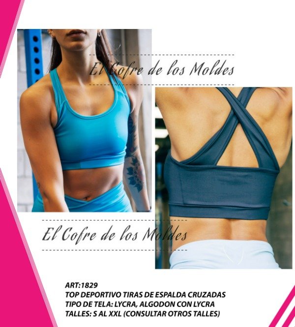 Top deportivo tiras cruzadas -Pack de Talles S al XXL- El cofre