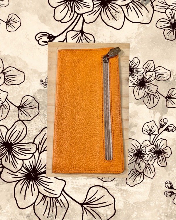 Producto - Sobre Prüne grande de cuero Naranja